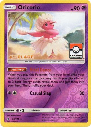 Oricorio - 55/145 (League Challenge) [4th Place] - League & Championship Cards Reverse Holofoil