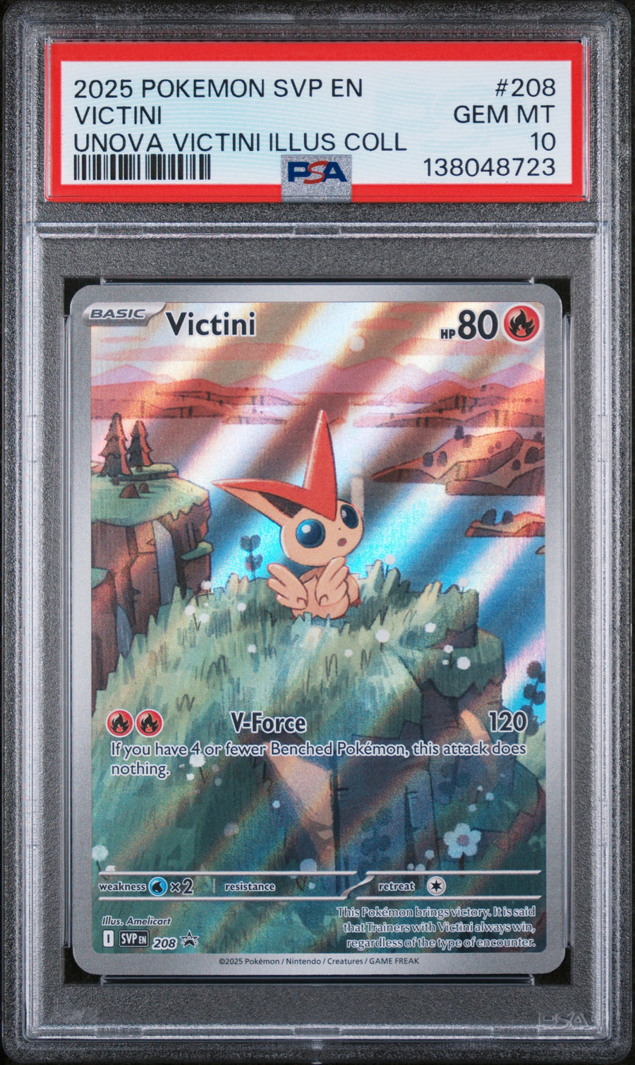 PSA 10 2025 POKEMON SVP EN-SV BLACK STAR PROMO #208 VICTINI UNOVA VICTINI ILLUS COLL