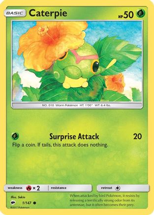 Caterpie 1/147 - SM  Burning Shadows Reverse Holofoil