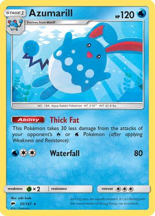 Azumarill 35/147 - SM  Burning Shadows