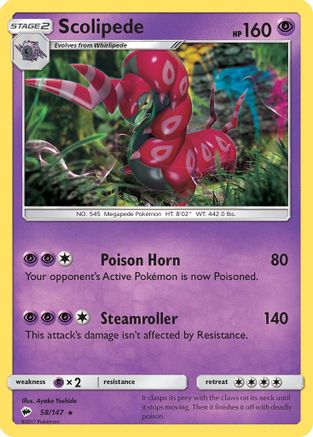 Scolipede 58/147 - SM  Burning Shadows