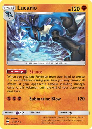 Lucario 71/147 - SM  Burning Shadows