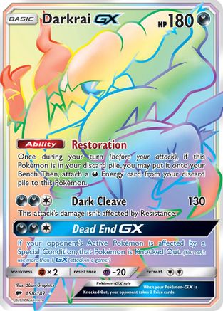 Darkrai GX (Secret)/147 - SM  Burning Shadows Holofoil