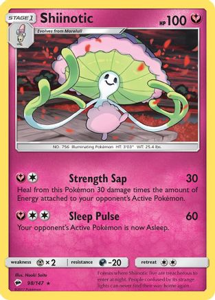 Shiinotic 98/147 - SM  Burning Shadows Reverse Holofoil