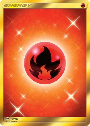 Fire Energy (Secret)/147 - SM  Burning Shadows Holofoil
