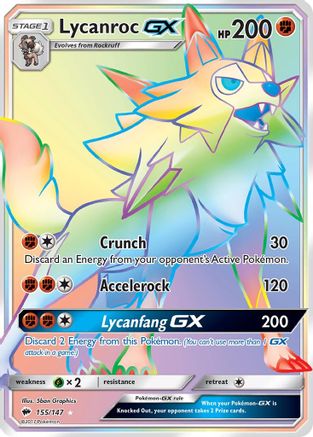 Lycanroc GX (Secret)/147 - SM  Burning Shadows Holofoil