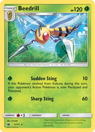 Beedrill/111 - SM  Crimson Invasion Reverse Holofoil
