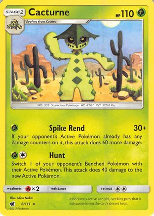 Cacturne 6/111 - SM  Crimson Invasion Reverse Holofoil