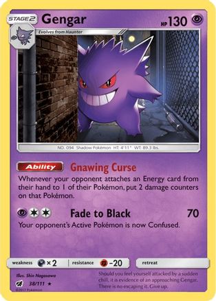Gengar 38/111 - SM  Crimson Invasion Reverse Holofoil