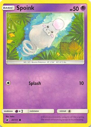 Spoink 41/111 - SM  Crimson Invasion Reverse Holofoil