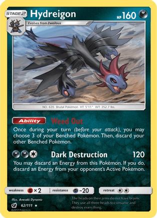 Hydreigon 62/111 - SM  Crimson Invasion Reverse Holofoil