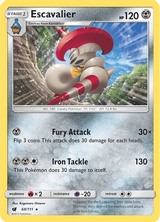Escavalier/111 - SM  Crimson Invasion Reverse Holofoil