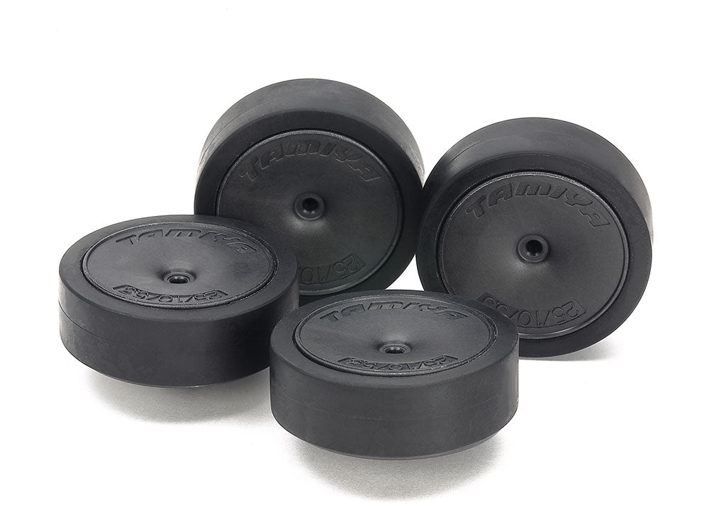 Tamiya Large Dia. Low Friction Low-Profile Tires (31mm) & Carbon Wheels (Dish) 4wd Mini Racer