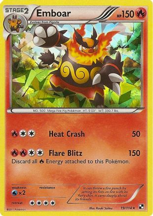 Emboar - 19/114 (Cracked Ice Holo) - Deck Exclusives Holofoil