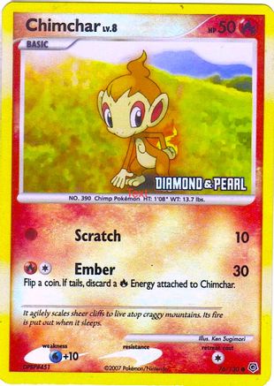 Chimchar - 76/130 [Diamond & Pearl] - Burger King Promos Reverse Holofoil