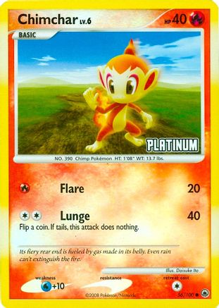 Chimchar - 56/100 [Platinum] - Burger King Promos Reverse Holofoil