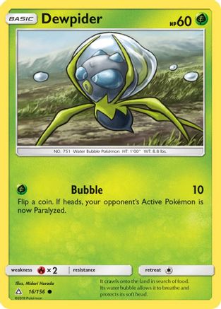 Dewpider/156 - SM  Ultra Prism Reverse Holofoil