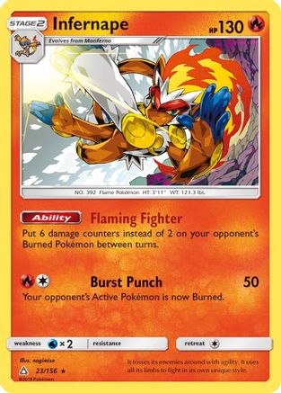 Infernape 23/156 - SM  Ultra Prism Reverse Holofoil