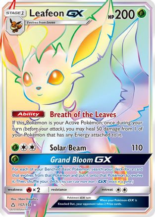 Leafeon GX (Secret Rare)/156 - SM  Ultra Prism Holofoil