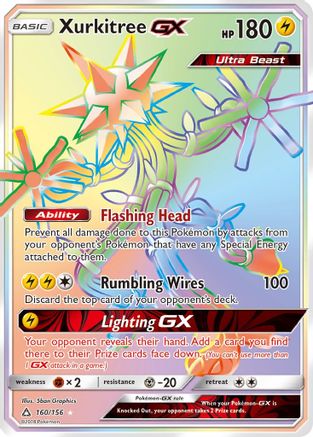 Xurkitree GX (Secret Rare)/156 - SM  Ultra Prism Holofoil