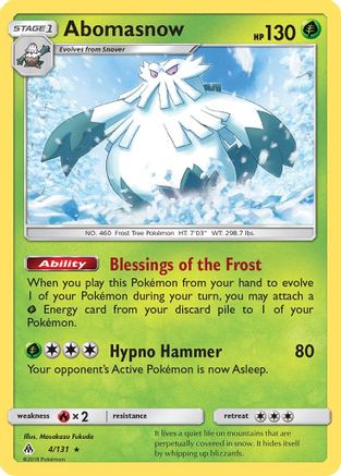 Abomasnow/131 - SM  Forbidden Light Reverse Holofoil