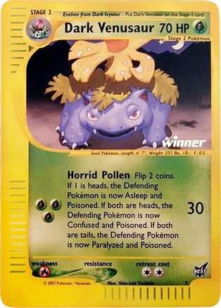 Dark Venusaur - 7 [Winner] - Best of Promos