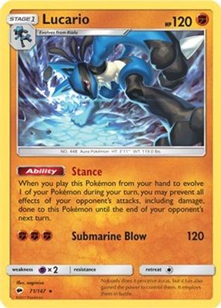 Lucario (SM - Burning Shadows) - Deck Exclusives