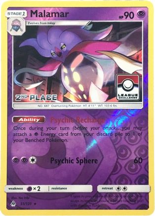 Malamar - 51/131 (League Challenge) [2nd Place] - League & Championship Cards Reverse Holofoil