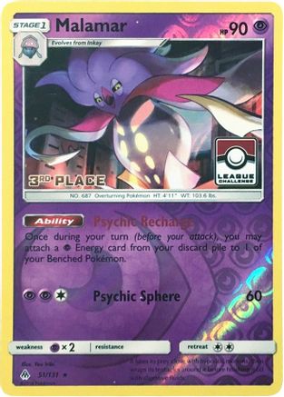 Malamar - 51/131 (League Challenge) [3rd Place] - League & Championship Cards Reverse Holofoil