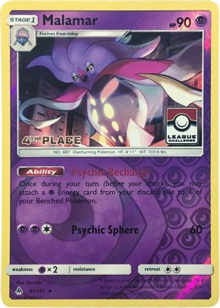 Malamar - 51/131 (League Challenge) [4th Place] - League & Championship Cards Reverse Holofoil