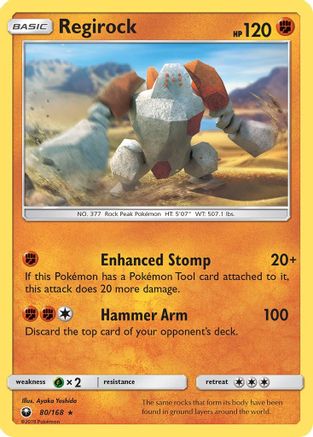 Regirock 80/168 - SM  Celestial Storm Reverse Holofoil