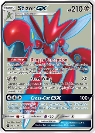 Scizor GX (Full Art)/168 - SM  Celestial Storm Holofoil