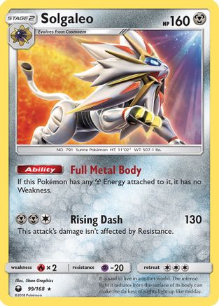 Solgaleo/168 - SM  Celestial Storm Reverse Holofoil