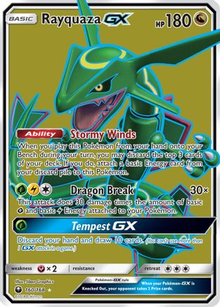 Rayquaza GX (Full Art)/168 - SM  Celestial Storm Holofoil