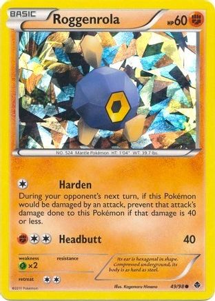 Roggenrola - 49/98 (Cracked Ice Holo) - Blister Exclusives Holofoil