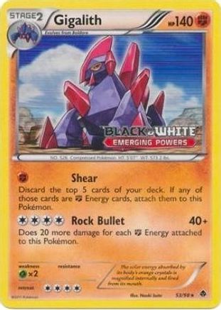 Gigalith - 53/98 (Prerelease) - Black and White Promos Holofoil