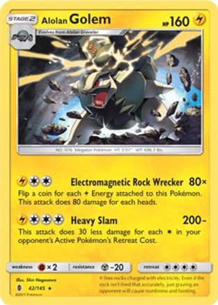 Alolan Golem - 42/145 (Cosmos Holo) - Blister Exclusives Holofoil