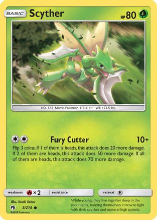 Scyther 3/214 - SM  Lost Thunder Reverse Holofoil