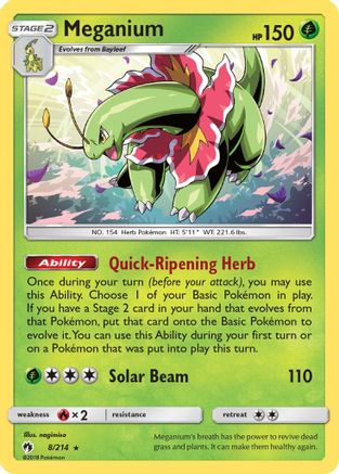 Meganium 8/214 - SM  Lost Thunder Reverse Holofoil