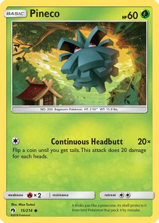 Pineco/214 - SM  Lost Thunder Reverse Holofoil