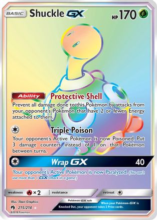 Shuckle GX (Secret)/214 - SM  Lost Thunder Holofoil