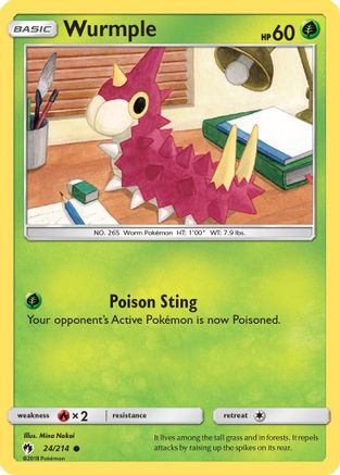 Wurmple (24) 24/214 - SM  Lost Thunder Reverse Holofoil
