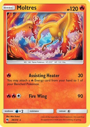 Moltres 38/214 - SM  Lost Thunder Reverse Holofoil