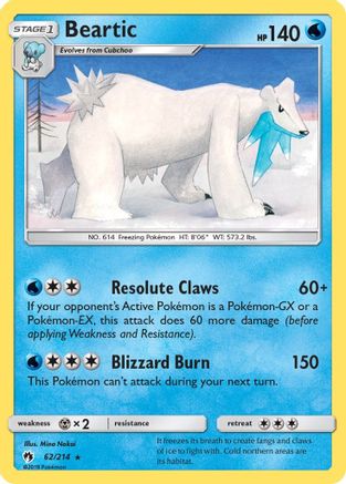 Beartic/214 - SM  Lost Thunder Reverse Holofoil