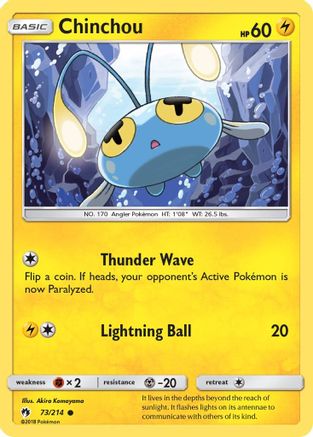 Chinchou/214 - SM  Lost Thunder Reverse Holofoil