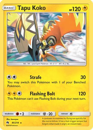 Tapu Koko/214 - SM  Lost Thunder Reverse Holofoil