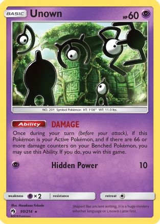 Unown (90) 90/214 - SM  Lost Thunder