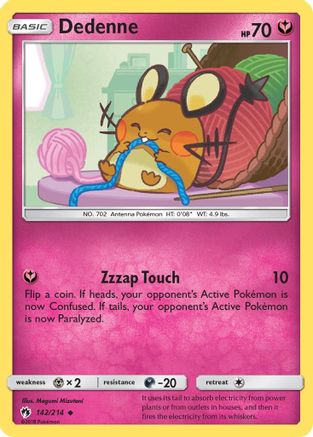 Dedenne (142) 142/214 - SM  Lost Thunder Reverse Holofoil