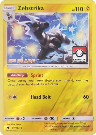 Zebstrika - 82/214 (League Challenge) [3rd Place] - League & Championship Cards Reverse Holofoil
