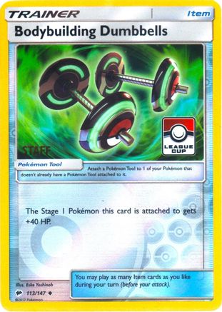 Bodybuilding Dumbbells - 113/147 (League Cup) [Staff] - League & Championship Cards Reverse Holofoil